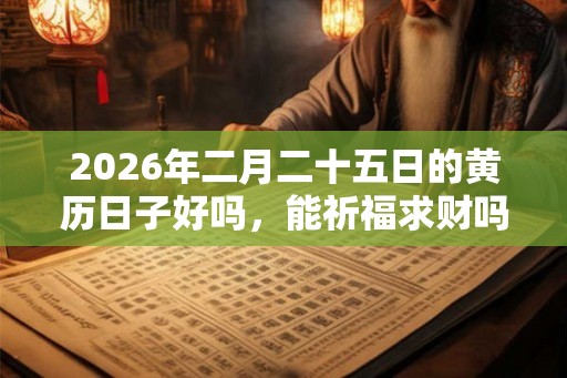 2026年二月二十五日的黄历日子好吗，能祈福求财吗？