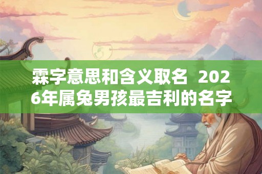 霖字意思和含义取名 2026年属兔男孩最吉利的名字 霖字意思和含义取名 2026年属兔男孩最吉利的名字