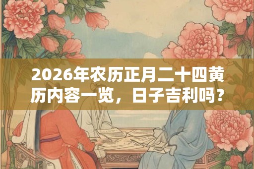 2026年农历正月二十四黄历内容一览，日子吉利吗？