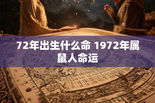 72年出生什么命 1972年属鼠人命运