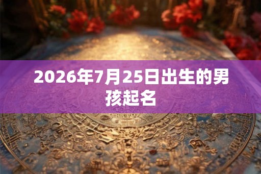2026年7月25日出生的男孩起名