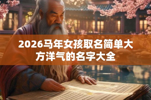 2026马年女孩取名简单大方洋气的名字大全
