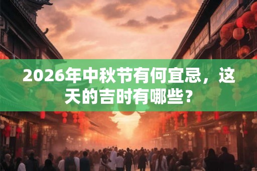 2026年中秋节有何宜忌,这天的吉时有哪些? 2026年中秋节有何宜忌,这天的吉时有哪些?