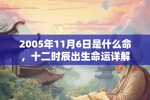 2005年11月6日是什么命，十二时辰出生命运详解