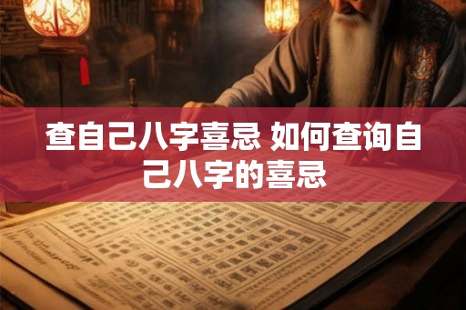 查自己八字喜忌 如何查询自己八字的喜忌