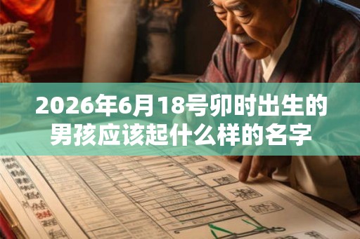 2026年6月18号卯时出生的男孩应该起什么样的名字