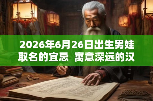 2026年6月26日出生男娃取名的宜忌  寓意深远的汉字详解