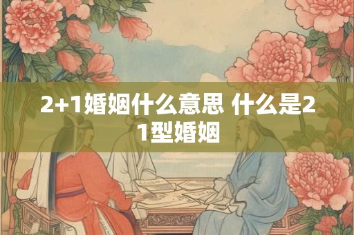 2+1婚姻什么意思 什么是21型婚姻