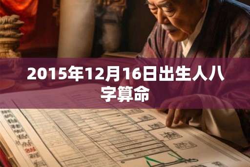 2015年12月16日出生人八字算命