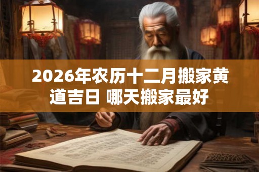 2026年农历十二月搬家黄道吉日 哪天搬家最好