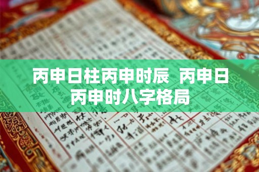丙申日柱丙申时辰  丙申日丙申时八字格局