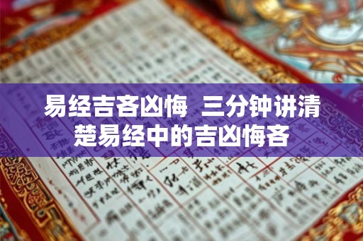 易经吉吝凶悔  三分钟讲清楚易经中的吉凶悔吝