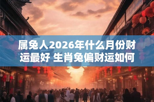 属兔人2026年什么月份财运最好 生肖兔偏财运如何 属兔人2026年什么月份财运最好 生肖兔偏财运如何