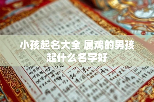小孩起名大全 属鸡的男孩起什么名字好