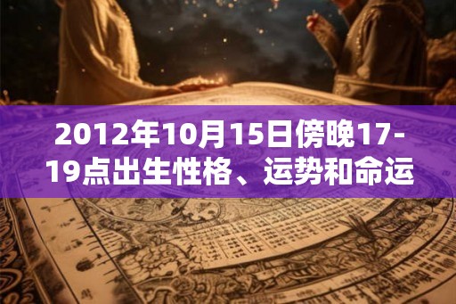 2012年10月15日傍晚17-19点出生性格、运势和命运