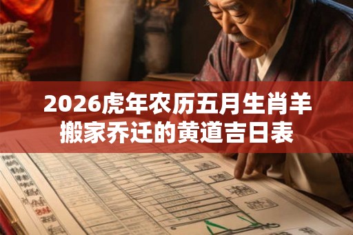 2026虎年农历五月生肖羊搬家乔迁的黄道吉日表
