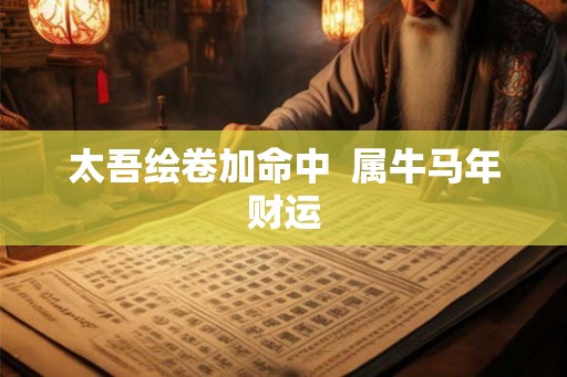 太吾绘卷加命中 属牛马年财运 太吾绘卷加命中 属牛马年财运