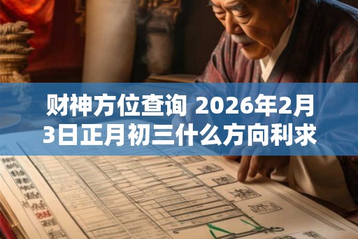 财神方位查询 2026年2月3日正月初三什么方向利求财 财神方位查询 2026年2月3日正月初三什么方向利求财