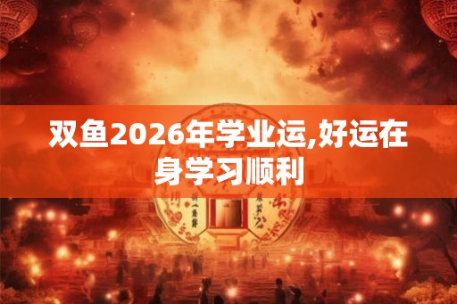 双鱼2026年学业运,好运在身学习顺利