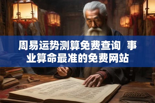 周易运势测算免费查询  事业算命最准的免费网站