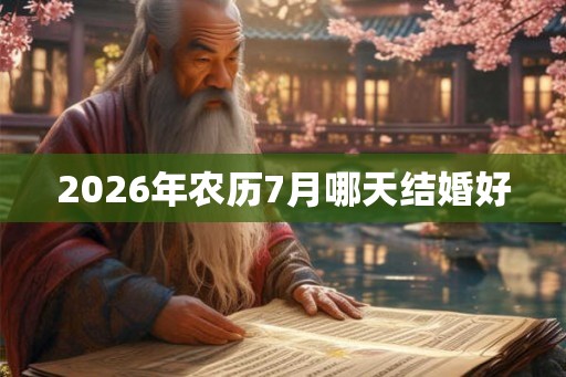 2026年农历7月哪天结婚好