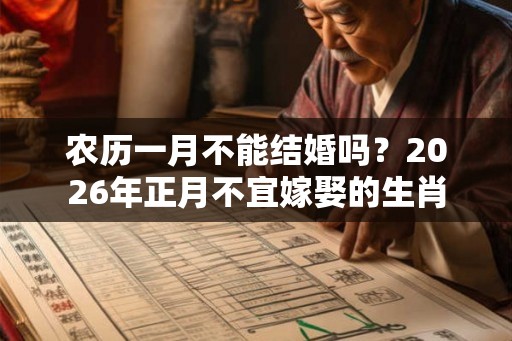 农历一月不能结婚吗?2026年正月不宜嫁娶的生肖 农历一月不能结婚吗?2026年正月不宜嫁娶的生肖