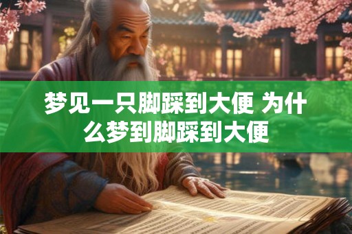 梦见一只脚踩到大便 为什么梦到脚踩到大便