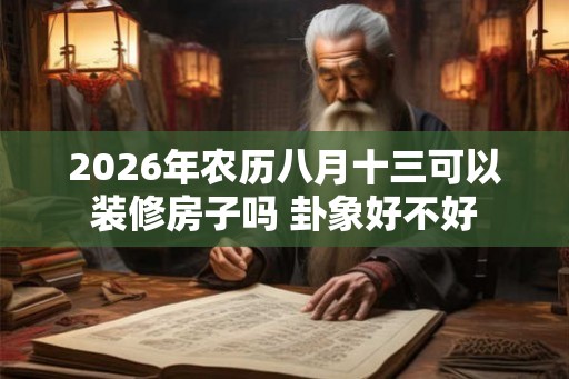 2026年农历八月十三可以装修房子吗 卦象好不好