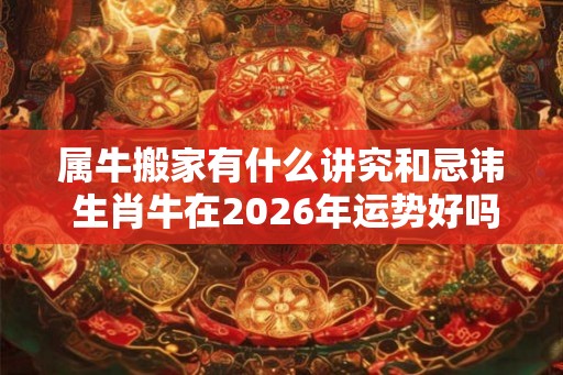 属牛搬家有什么讲究和忌讳 生肖牛在2026年运势好吗