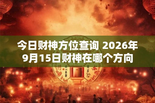 今日财神方位查询 2026年9月15日财神在哪个方向