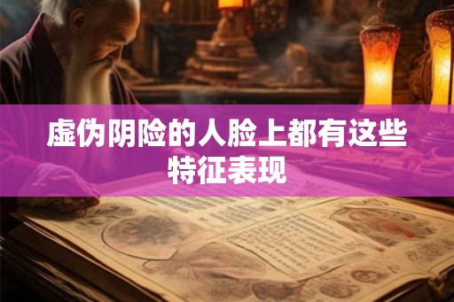 虚伪阴险的人脸上都有这些特征表现