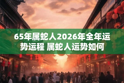 65年属蛇人2026年全年运势运程 属蛇人运势如何