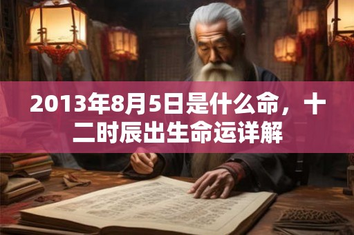 2013年8月5日是什么命,十二时辰出生命运详解 2013年8月5日是什么命,十二时辰出生命运详解