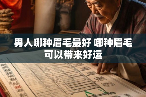 男人哪种眉毛最好 哪种眉毛可以带来好运