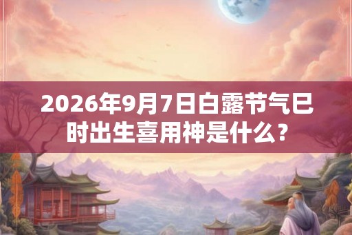 2026年9月7日白露节气巳时出生喜用神是什么？