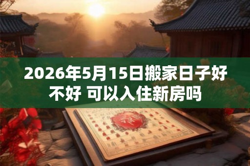 2026年5月15日搬家日子好不好 可以入住新房吗