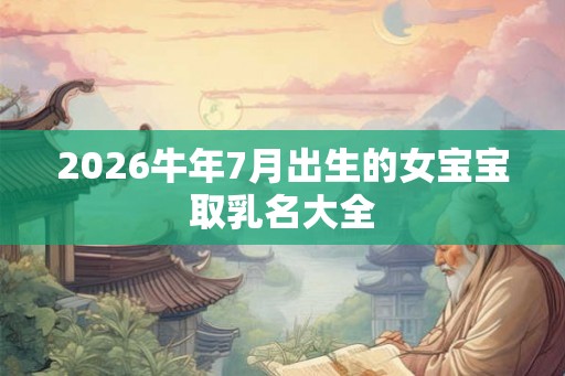 2026牛年7月出生的女宝宝取乳名大全