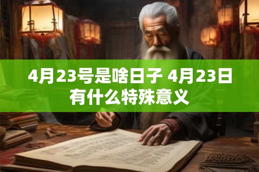 4月23号是啥日子 4月23日有什么特殊意义