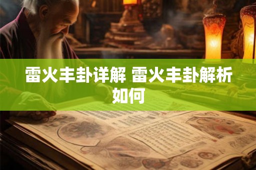 雷火丰卦详解 雷火丰卦解析如何