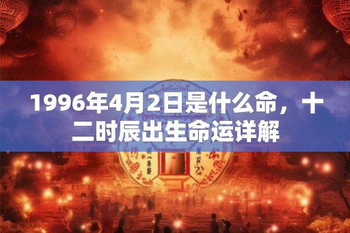 1996年4月2日是什么命,十二时辰出生命运详解 1996年4月2日是什么命,十二时辰出生命运详解