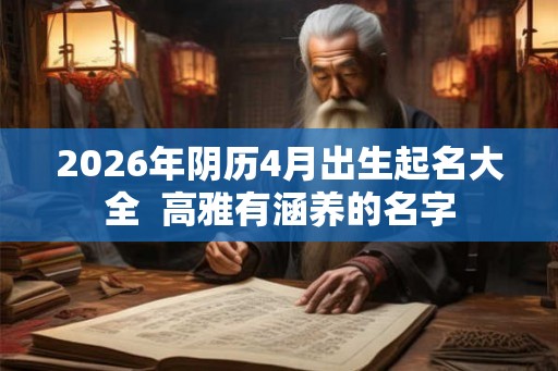 2026年阴历4月出生起名大全  高雅有涵养的名字