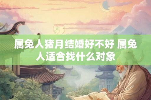 属兔人猪月结婚好不好 属兔人适合找什么对象