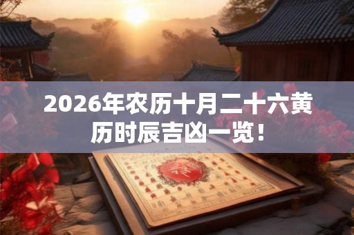 2026年农历十月二十六黄历时辰吉凶一览！