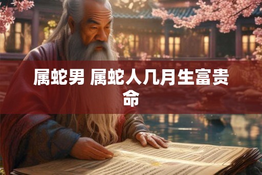 属蛇男 属蛇人几月生富贵命