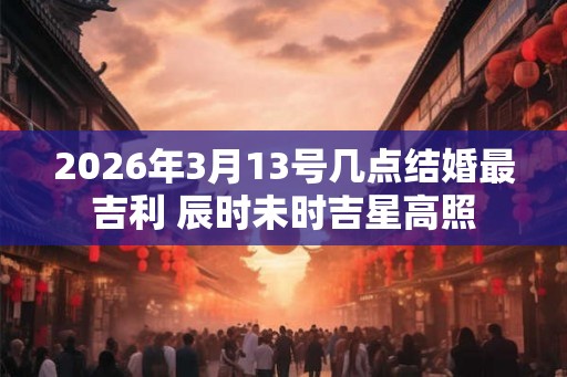 2026年3月13号几点结婚最吉利 辰时未时吉星高照