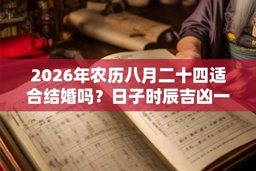 2026年农历八月二十四适合结婚吗？日子时辰吉凶一览！