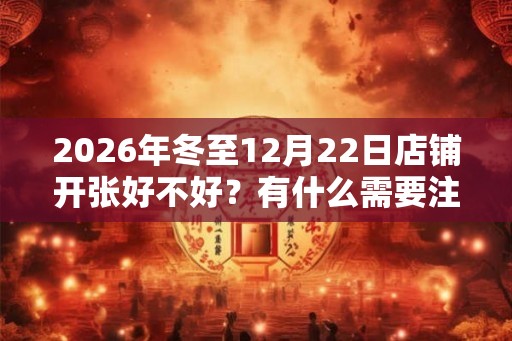 2026年冬至12月22日店铺开张好不好?有什么需要注意的? 2026年冬至12月22日店铺开张好不好?有什么需要注意的?