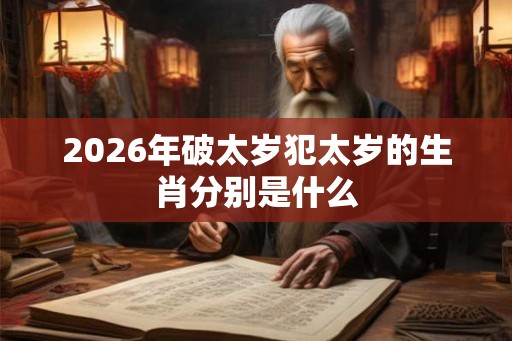 2026年破太岁犯太岁的生肖分别是什么