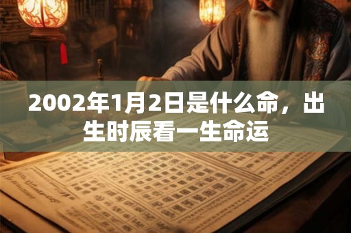 2002年1月2日是什么命，出生时辰看一生命运