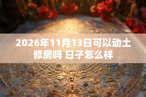 2026年11月13日可以动土修房吗 日子怎么样